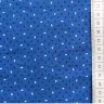 Tissu bleu vif avec de petits ovales noirs / blancs