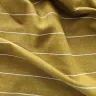 Tissu en lin à fines rayures jaune moutarde / blanc